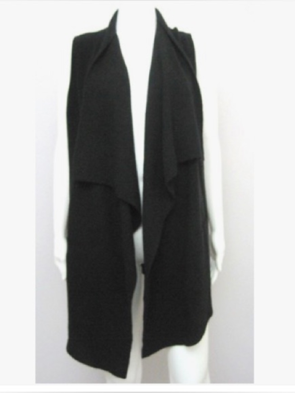 Vince Black Sleeveless Drape Vest